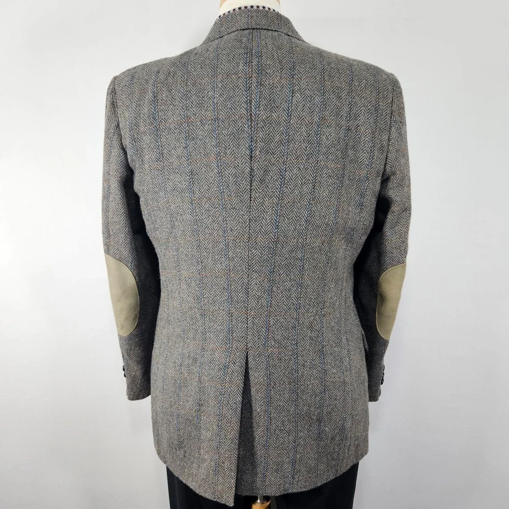 Austin Manor Men's Tweed Sport Coat Blazer Two Button Brown Gray herringbone 42R